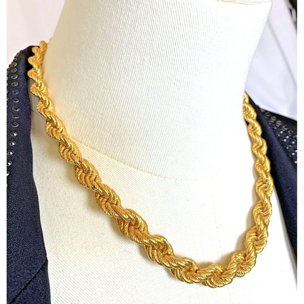Bronzo Milor Italia Rope Chain Necklace 18” Gold Tone Chunky Runway 74g